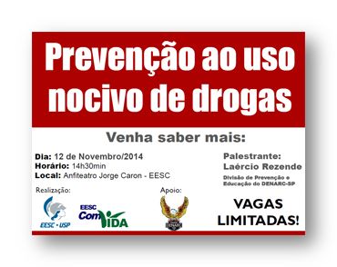 eesc comvida palestra prevencao drogas cartaz site